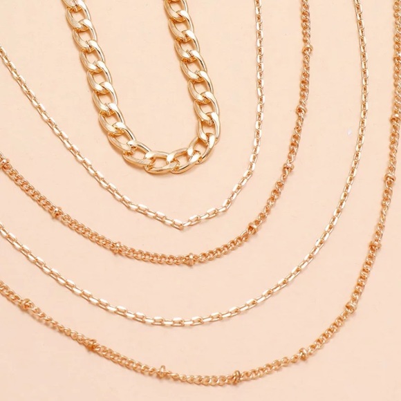New 18k gold plated multilayered Necklace - Picture 3 of 5